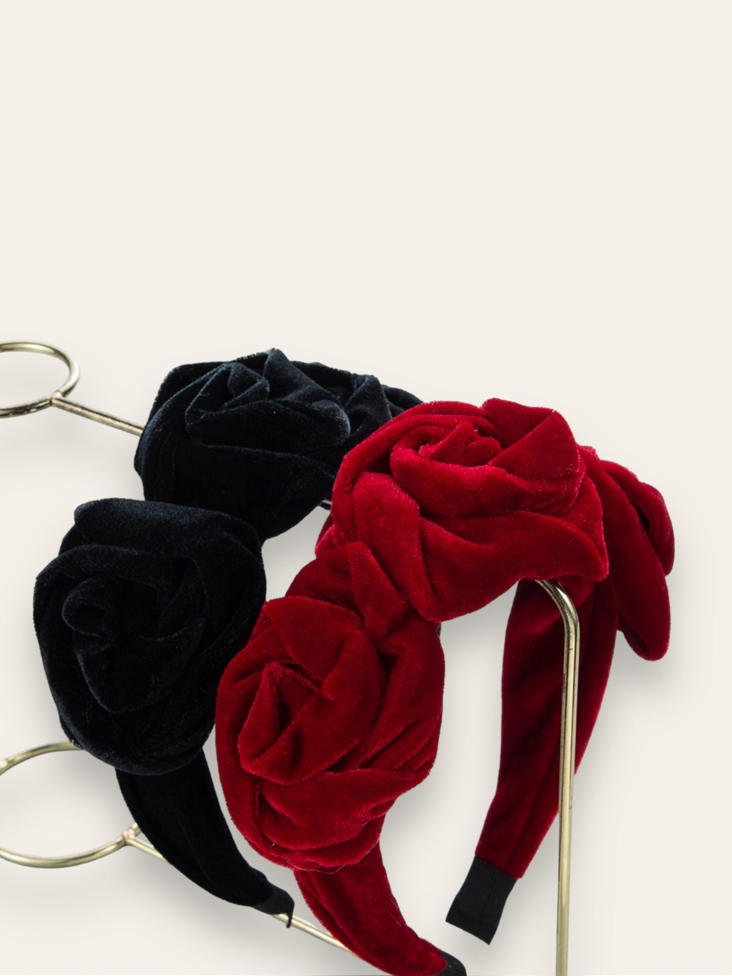 Diadema terciopelo con rosas roja