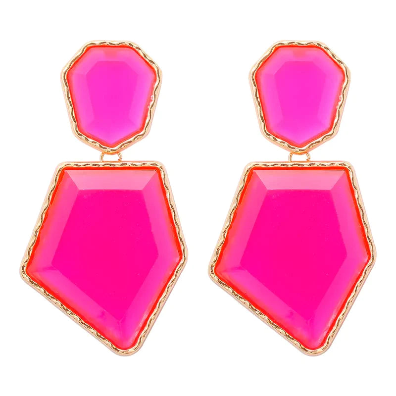 Aretes Pentagonos Amarillos