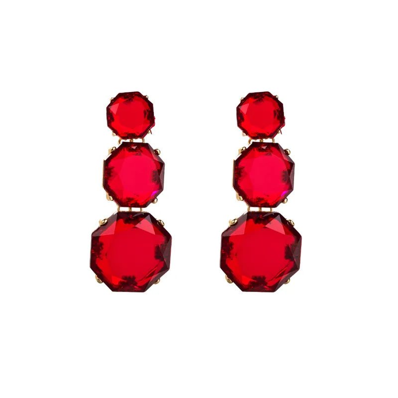 Copia de Aretes Eyko transparentes rojos