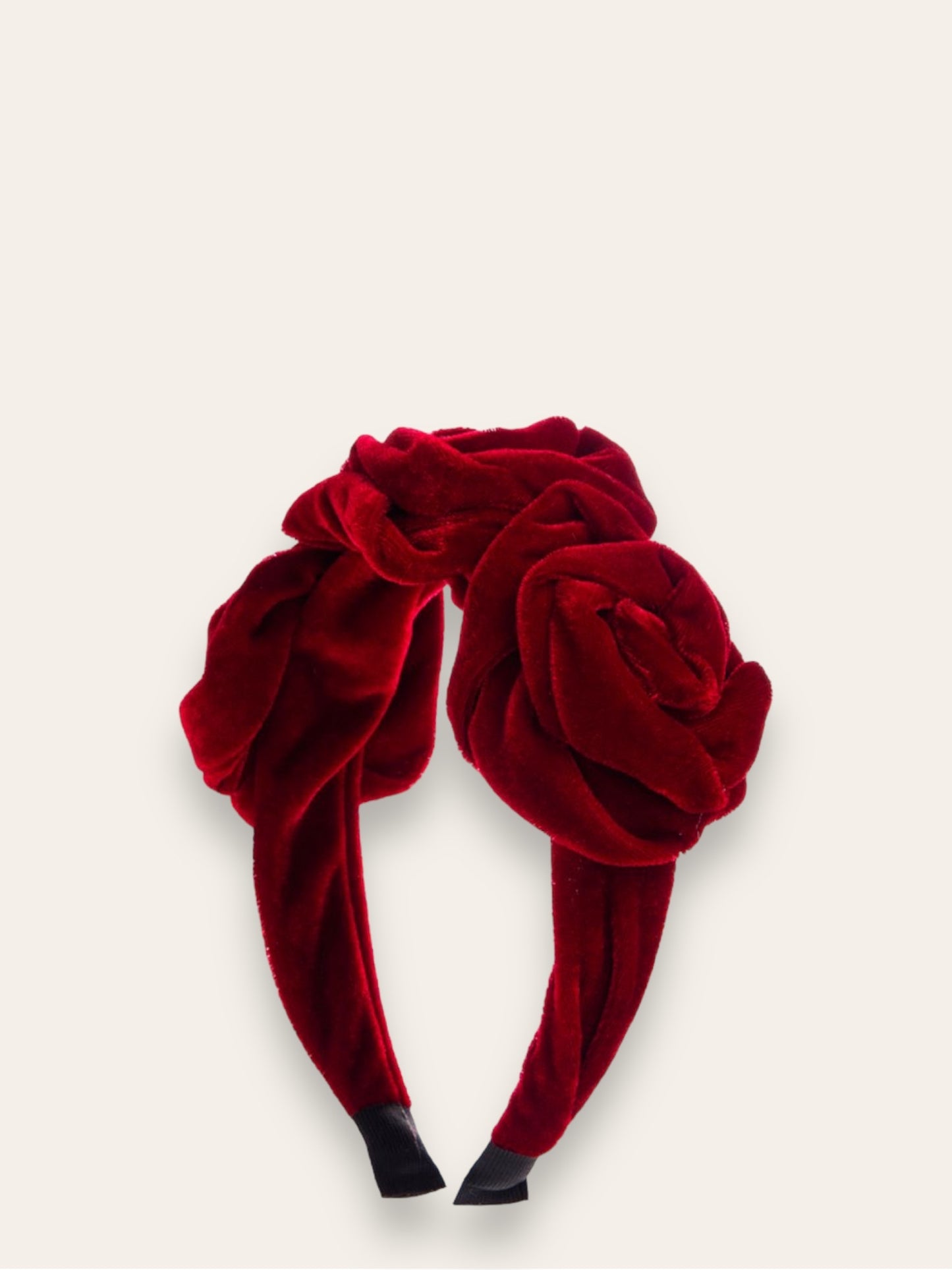 Diadema terciopelo con rosas roja