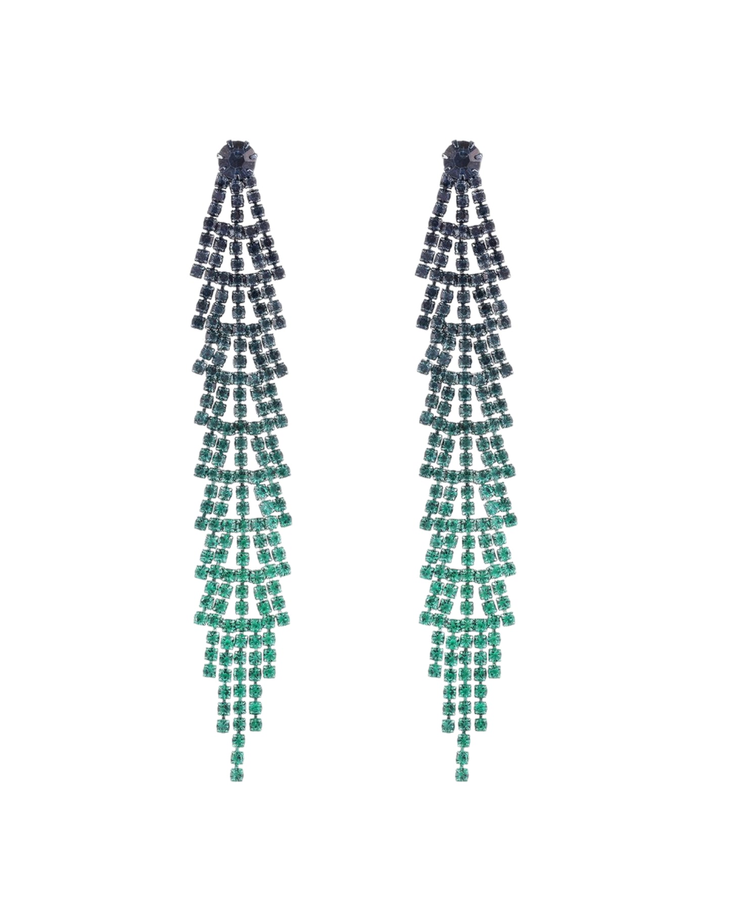 Aretes tornasol hojas cascada piedras