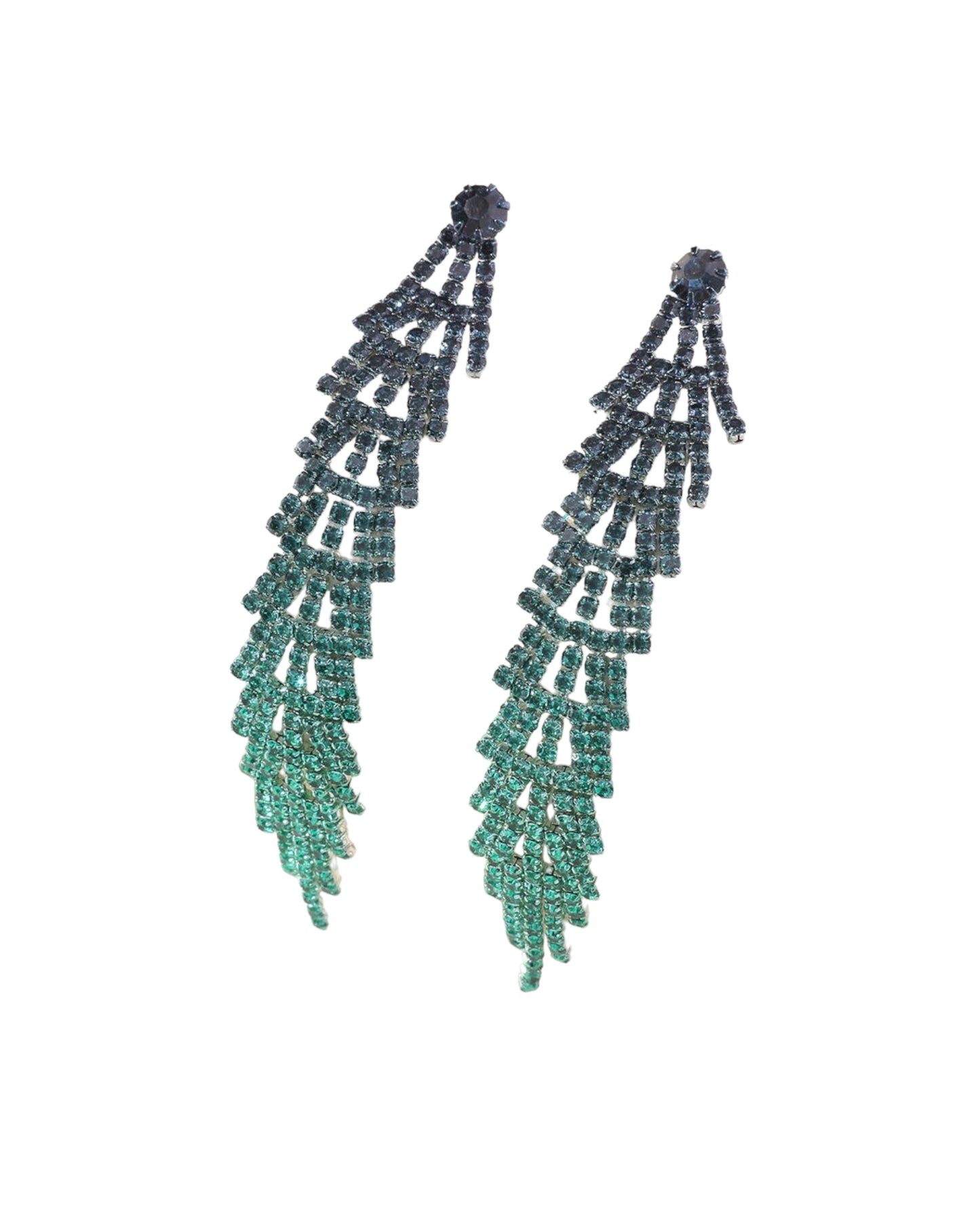 Aretes tornasol hojas cascada piedras
