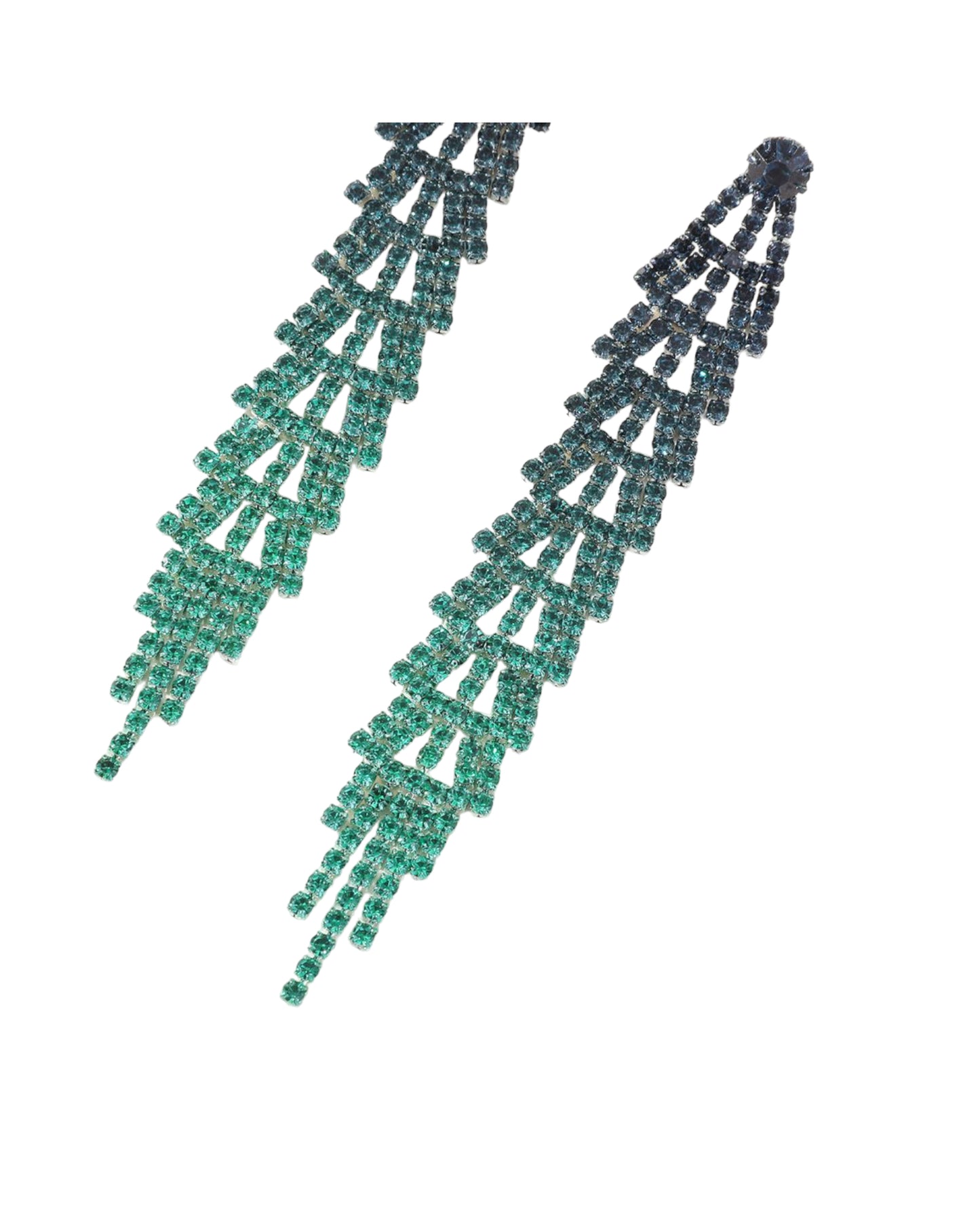 Aretes tornasol hojas cascada piedras
