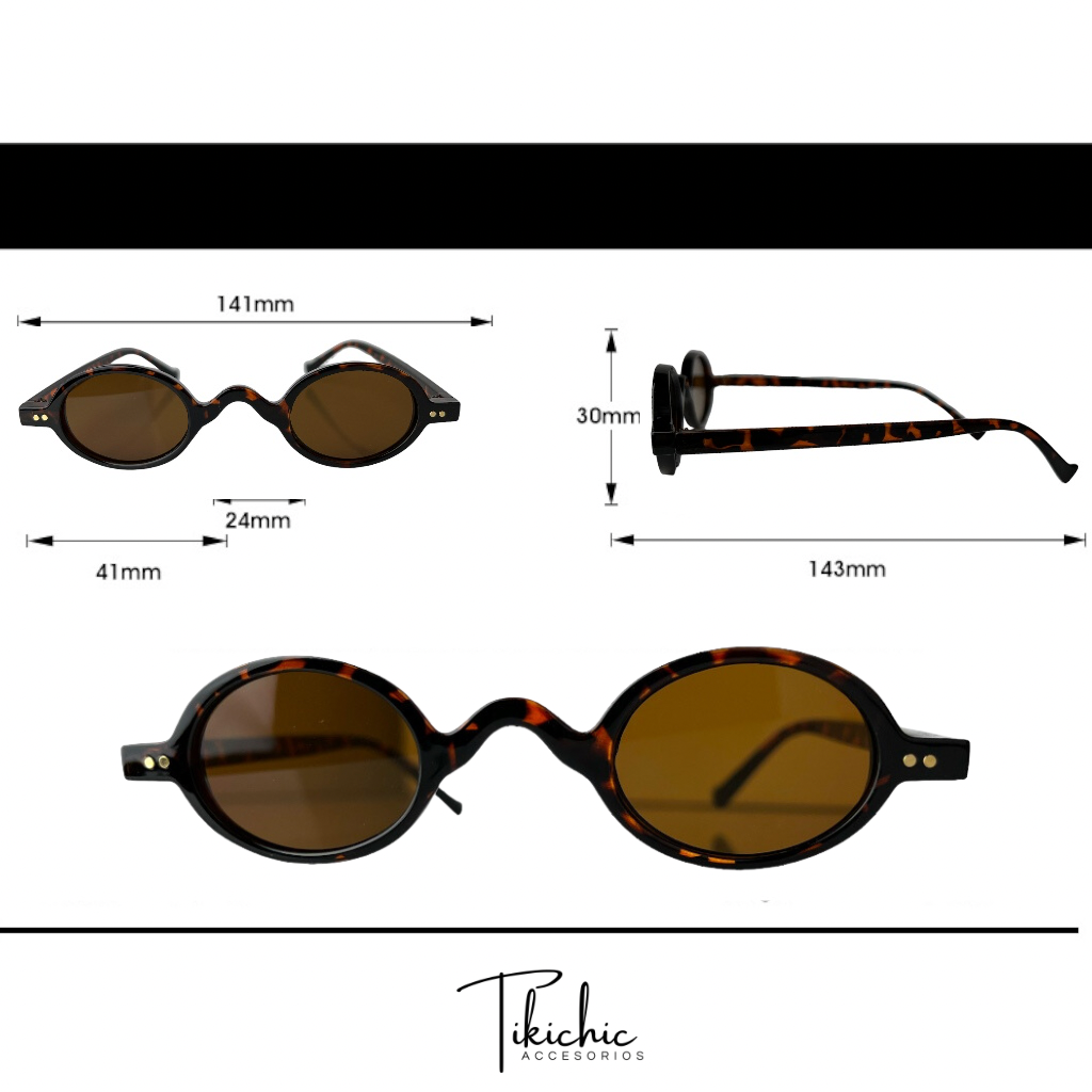Lentes de sol pequeños animal print cafe