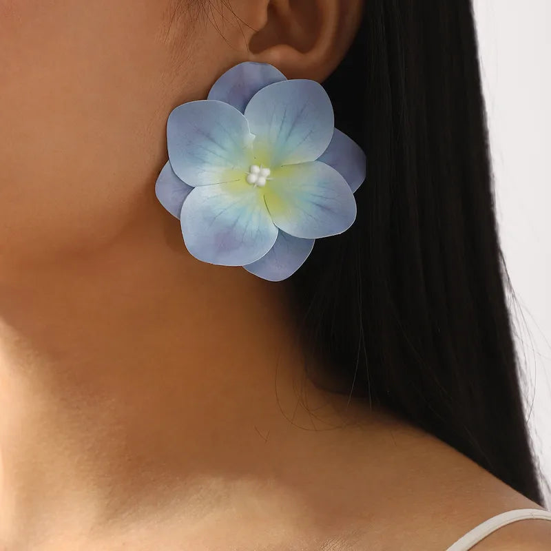 Aretes Bloom Petal Azul