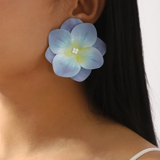 Aretes Bloom Petal Azul