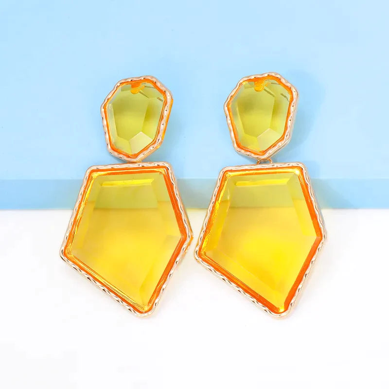 Aretes Pentagonos Amarillos