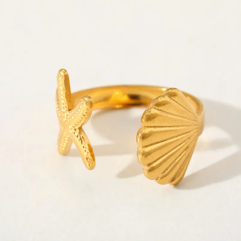 Anillo Dorado Star & Shell