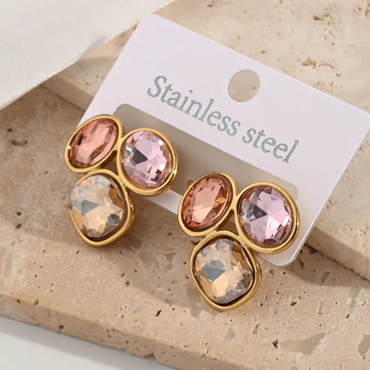 Aretes Glam Crystal Mix