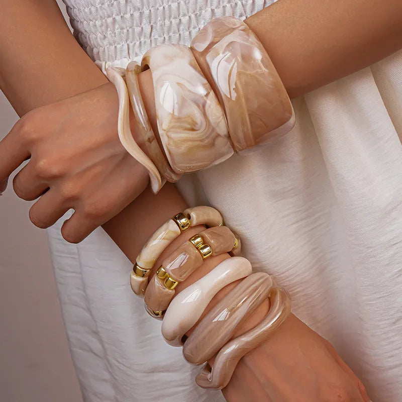 Brazalete Marble Nude Twist
